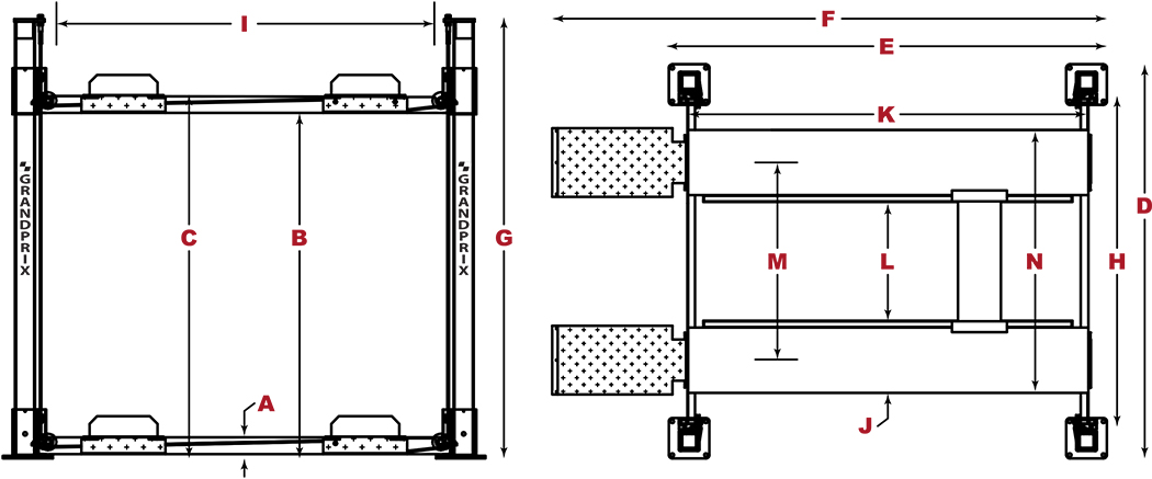 GP-9XLT Package specs diagram