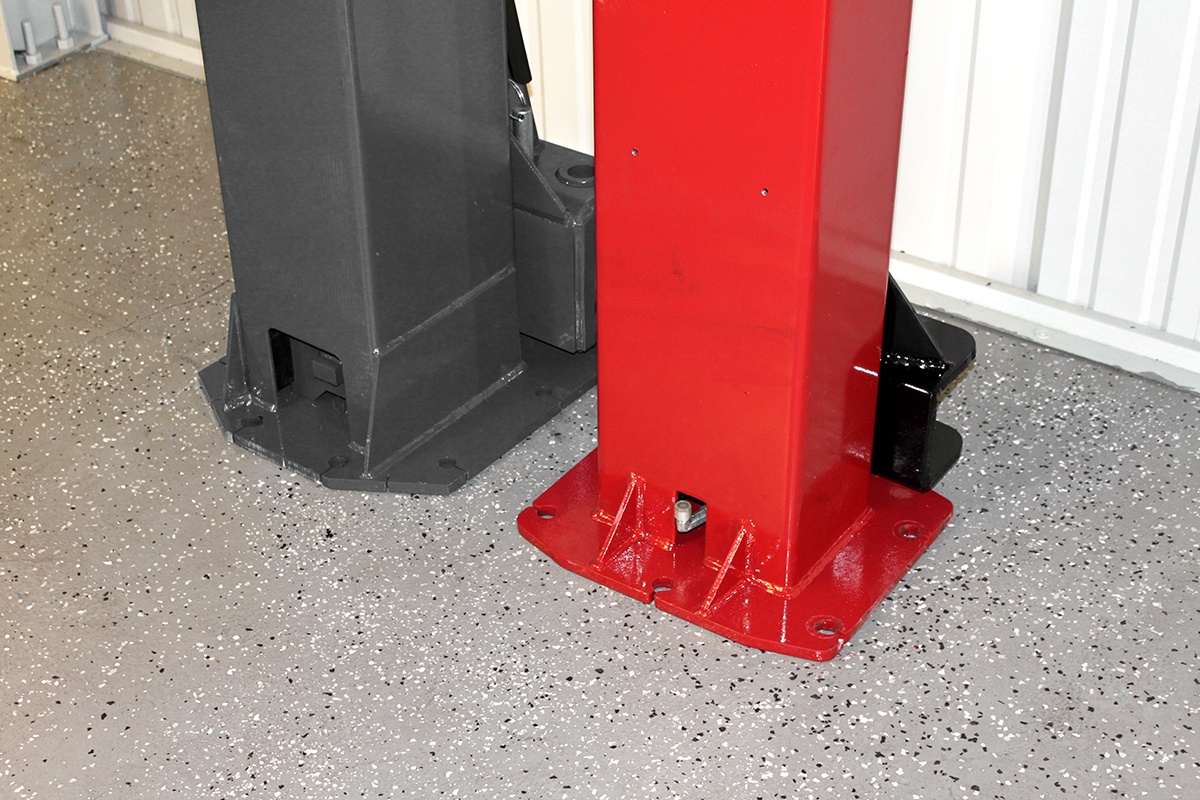 Back of Two-Post lift Challenger vs. BendPak