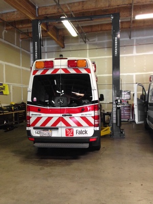 Ambulance Lifted Extra Tall Two Post Lift