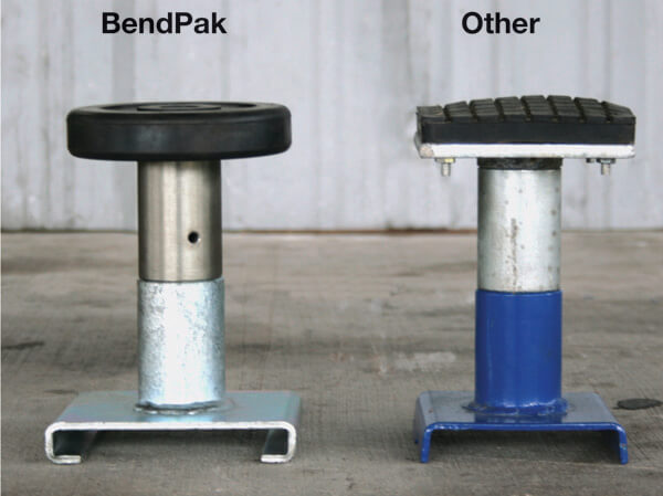 Mid-Rise Car Lift Extended Pad Height Comparison