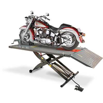 RML-600XL Motorcycle Lift Table Complete Wide Side and Front Extended
