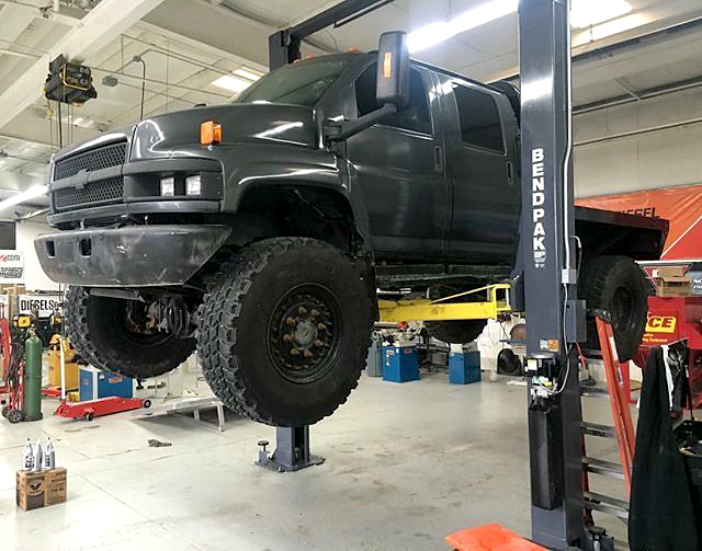 Huge Diesel Truck on a BendPak lift